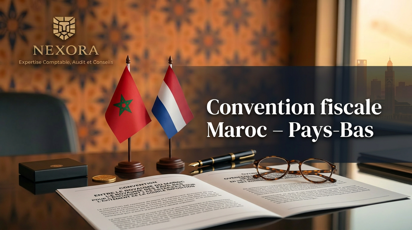 Convention fiscale Maroc – Pays-Bas 2026 — non-double imposition, dividendes, intérêts, redevances, salaires et pensions — NEXORA Expertise Comptable, Audit et Conseils Convention fiscale Maroc – Pays-Bas 2026 — non-double imposition, dividendes, intérêts, redevances, salaires et pensions — NEXORA Expertise Comptable, Audit et Conseils