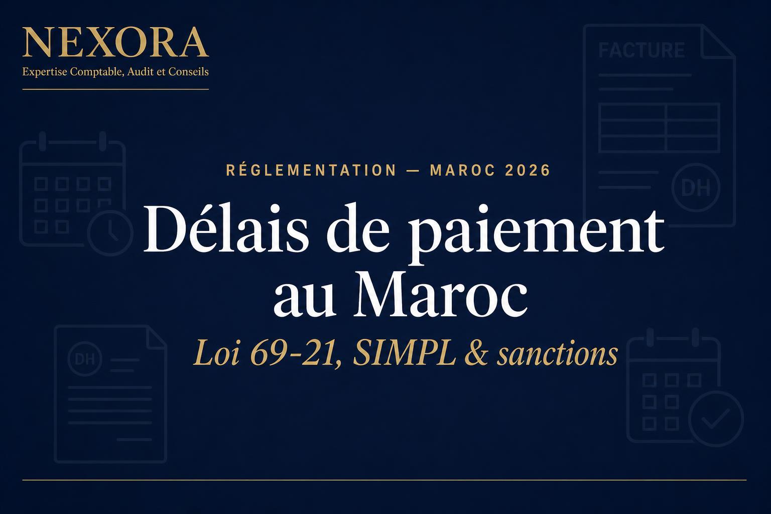 Déclaration des délais de paiement au Maroc : guide complet 2026 — NEXORA Expertise Comptable, Audit et Conseils Déclaration des délais de paiement au Maroc : guide complet 2026 — NEXORA Expertise Comptable, Audit et Conseils