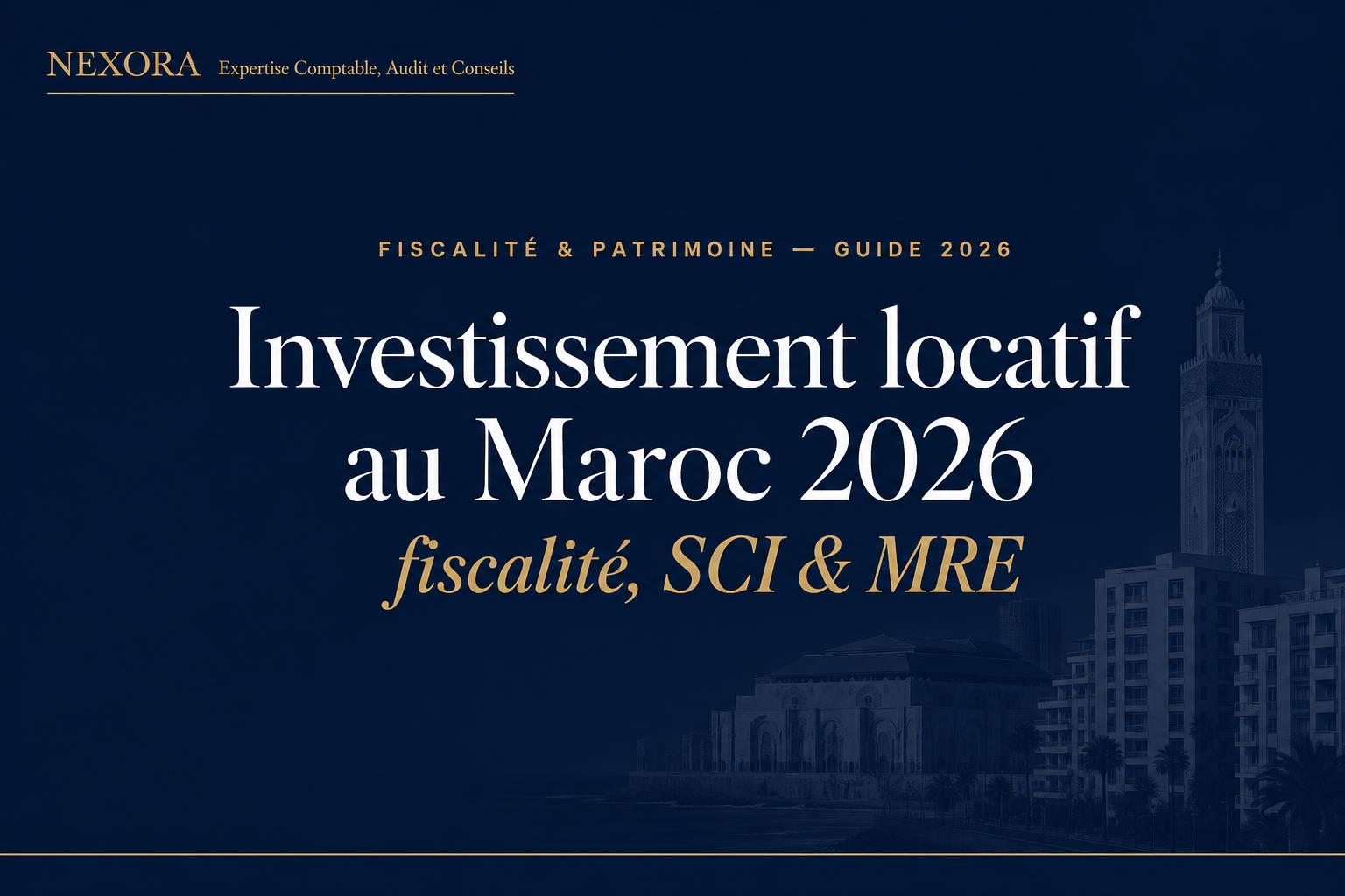 Investissement locatif au Maroc en 2026 : fiscalité des revenus fonciers, SCI, MRE et rentabilité immobilière — NEXORA Expertise Comptable, Audit et Conseils Investissement locatif au Maroc en 2026 : fiscalité des revenus fonciers, SCI, MRE et rentabilité immobilière — NEXORA Expertise Comptable, Audit et Conseils