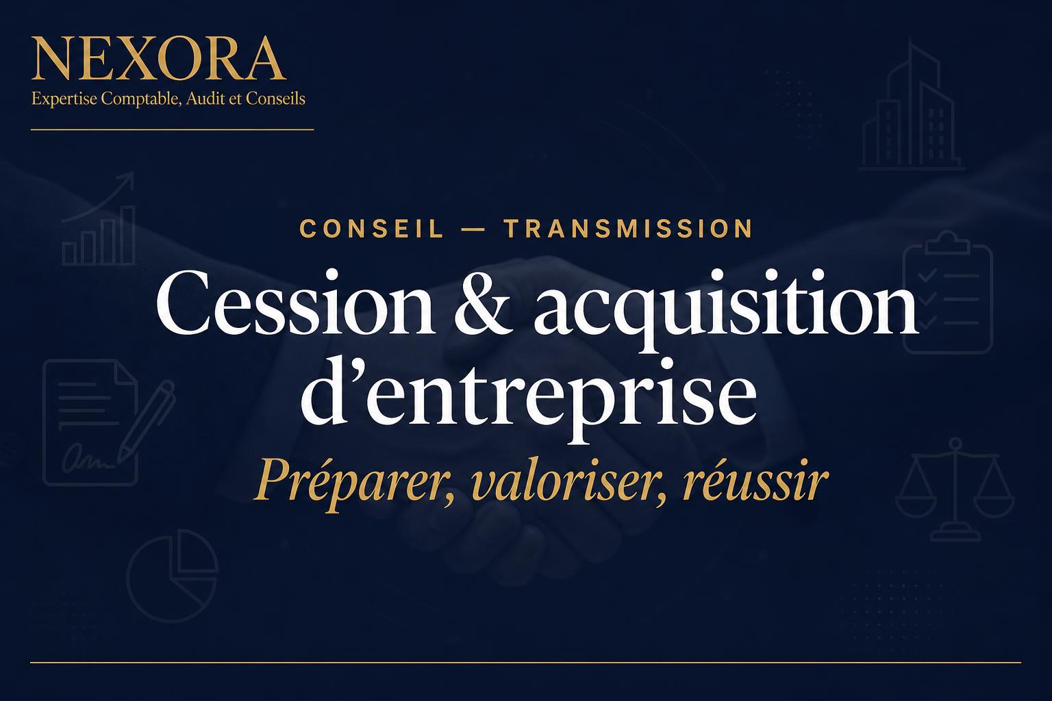 Préparer son entreprise à une cession ou acquisition — NEXORA Expertise Comptable, Audit et Conseils Préparer son entreprise à une cession ou acquisition — NEXORA Expertise Comptable, Audit et Conseils