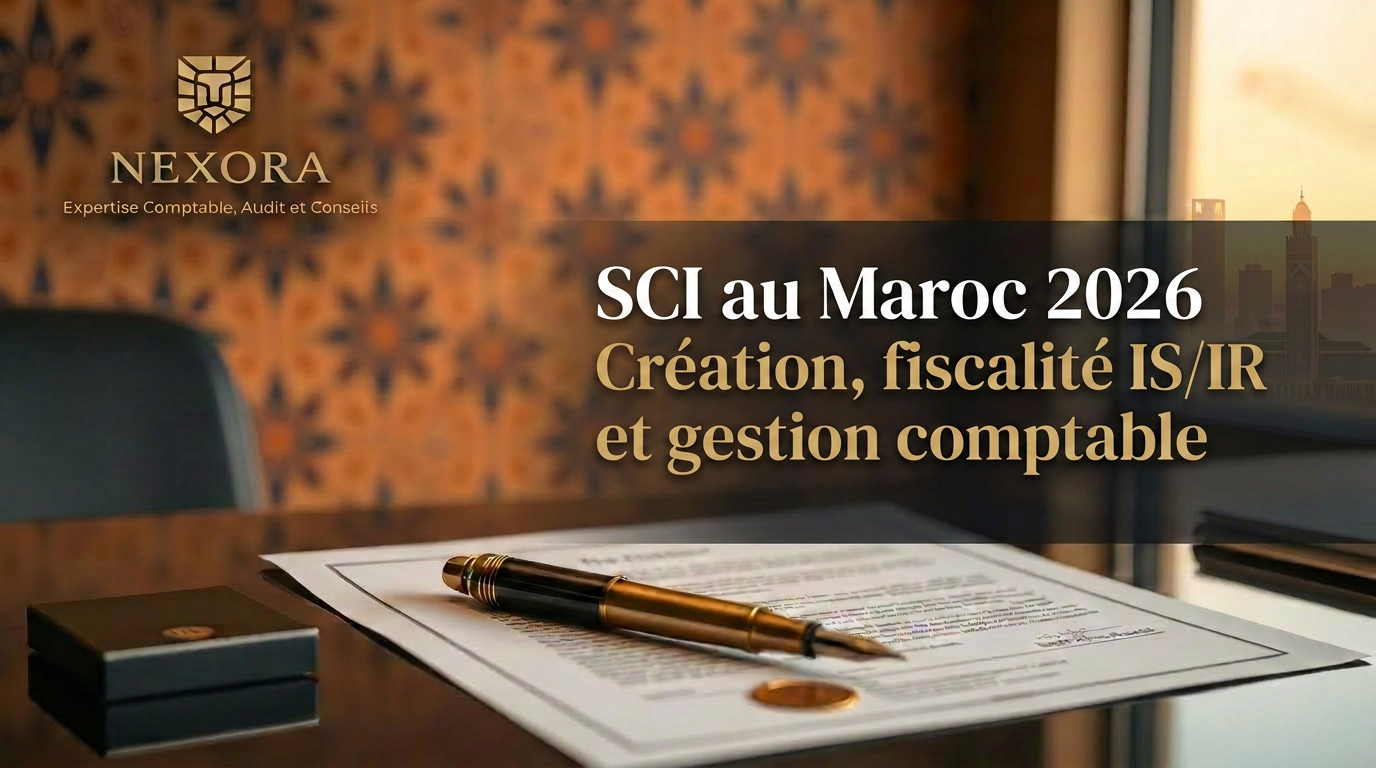 SCI au Maroc en 2026 : société civile immobilière, création, fiscalité IS/IR et gestion comptable — NEXORA Expertise Comptable, Audit et Conseils SCI au Maroc en 2026 : société civile immobilière, création, fiscalité IS/IR et gestion comptable — NEXORA Expertise Comptable, Audit et Conseils
